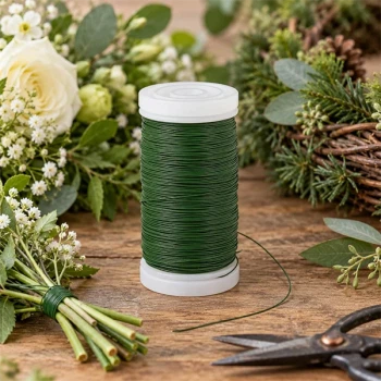 Mørkegrøn myrtetråd til blomsterbinding med blomster, krans og grønne naturmaterialer