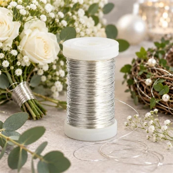 Myrtetråd sølv 0,5 mm på spole til blomsterbinding, kranse og blomsterdekorationer