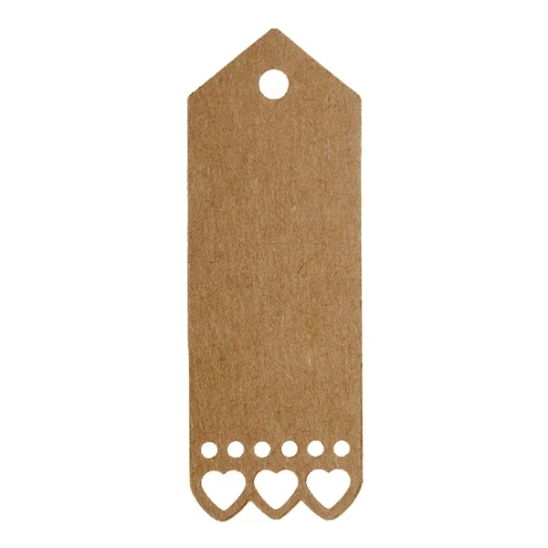 Manilamærker Hjertekant natur 2,5cm x 7cm, 10 stk. bordkort