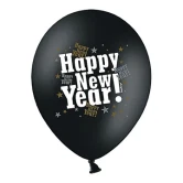 Balloner Happy New Year sort 30cm, 50 stk. festpynt