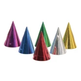 Festhat multifarvet metallic 16cm, 6 stk. nytårshatte