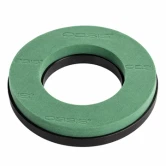 OASIS krans grøn 25 cm i blomsterskum med sort plastbase