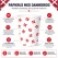 Infografik af papkrus med Dannebrog flag til dansk fest og borddækning