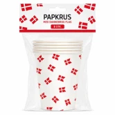 Papkrus med Dannebrog flag 8 stk i emballage til dansk fødselsdag