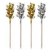 Kagetoppe / Buffet pind Lametta sølv/guld, 30 stk. pindemadder