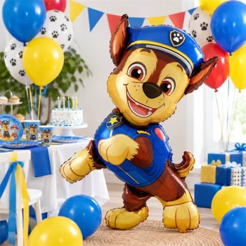 Paw Patrol Chase folieballon som pynt til Paw Patrol fødselsdag