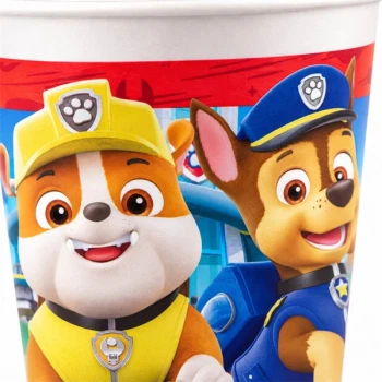 Close-up af Paw Patrol papkrus med Rescue Heroes motiv