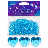 Lyseblå pynte diamanter i hjerteform med facetslebne kanter