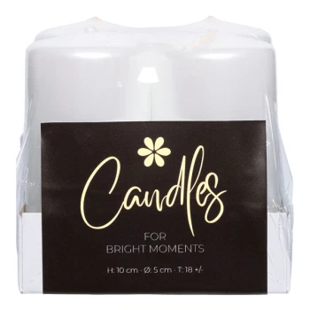 Bloklys perlehvid 5cm x 10cm, 4 stk. borddækning