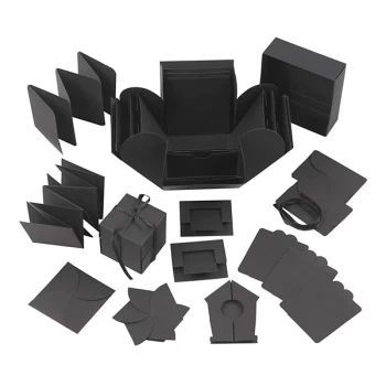 Eksplosionsæske sort DIY 12cm x 12cm gaveæske