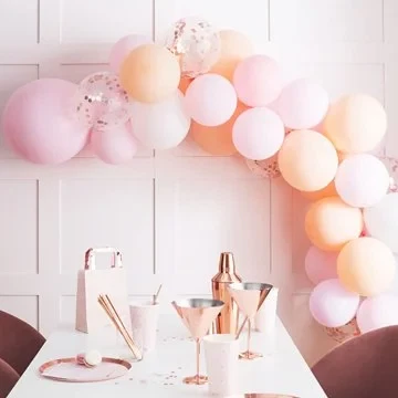 Ballonbue-Kit hvid/lys orange/lyserød pastel  festartikler