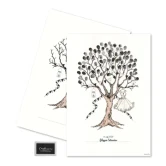 Gæsteplakat Fingeraftryk Konfirmationstræ sort pigekonfirmation