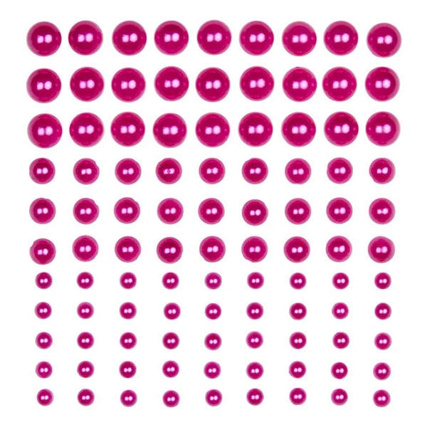 Halvperler selvklæbende pink, 99 stk. kreativ
