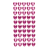 Selvklæbende Hjerte rhinsten pink 1cm, 50 stk. kreativ