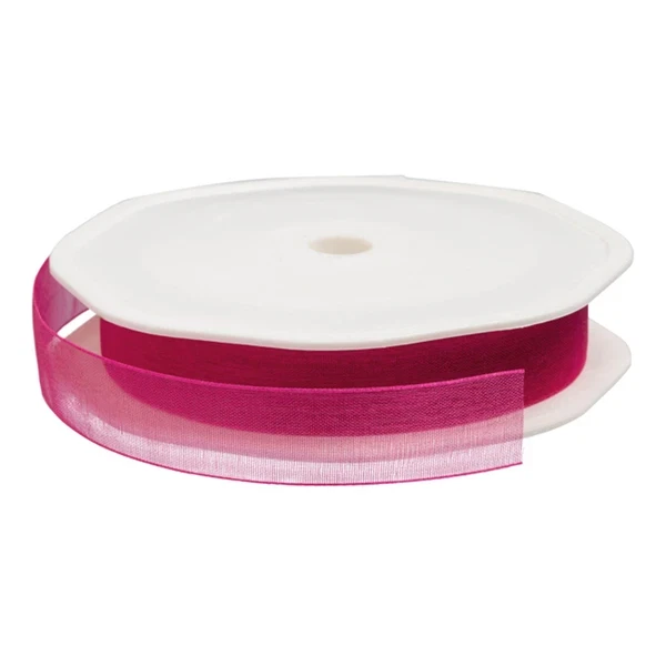 Organzabånd pink 1,5cm x 10m bånd og sløjfer