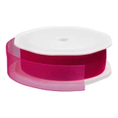 Organzabånd pink 2,5cm x 10m bånd og sløjfer