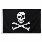 Pirat flag 90x150 cm sort sørøverflag med dødningehoved Jolly Roger