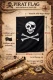 Infografik af pirat flag med dødningehoved 40x60 cm med mål, materiale og detaljer til piratfest