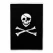 Pirat flag med dødningehoved 40x60 cm sort flag med kranie og korslagte knogler