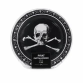 Pirat paptallerkner 23 cm 8 stk i pakke med plastindpakning til pirat fødselsdag