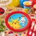 Pokémon paptallerkner med Pikachu og Scorbunny på festbord til Pokémon fødselsdag