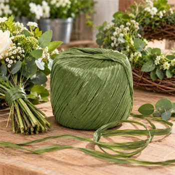Grøn polybast til blomsterbinding, buketter og dekoration