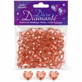 Pynte diamanter rosa guld hjerter i akryl til bordpynt