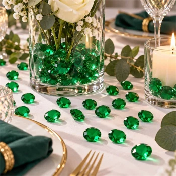 Emerald grønne pynte diamanter 12 mm som bordpynt og dekoration i vase