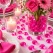 Pink pynte diamanter til bordpynt og vasepynt med blomster
