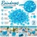 Infografik med Raindrops turkis 2–4 mm, 330 ml, dekorationsdråber til bordpynt, glasvaser og kreative dekorationer.