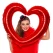 Folieballon Hjerte selfie-ramme rød 70cm x 80cm festpynt