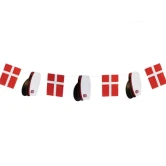 Guirlande Rød studenterhue og flag Dannebrog 16cm x 3m studenterpynt
