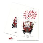 Gæsteplakat Fingeraftryk Studenterbil rød studenterfest