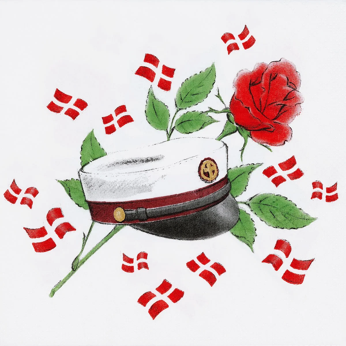 Servietter Rød Student 33cm x 33cm, 20 stk. festartikler