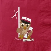 Servietter Student Ugle rød 33cm x 33cm, 20 stk. studenterfest