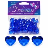Safirblå pynte diamanter i hjerteform 12 mm – 28 g