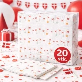 Servietter med Dannebrog 20 stk i klassisk dansk design – perfekte til fødselsdag og fest