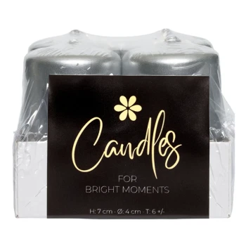 Bloklys sølv 4cm x 7cm, 4 stk. borddækning