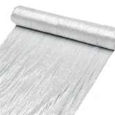 Bordløber Crinkled satin sølv metallic, 29cm x 10m borddækning