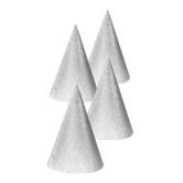 Festhat sølv glimmer 16cm, 4 stk. festartikler