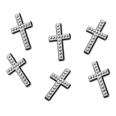 Kors dekoration sølv 2,8cm, 25 stk. festartikler