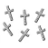 Kors dekoration sølv 2,8cm, 25 stk. festartikler