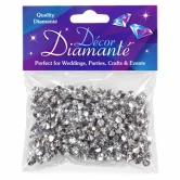Sølv pynte diamanter 6 mm, 28 g med ca. 550 stk. i facetslebet akryl