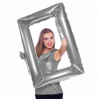 Folieballon Selfie-ramme sølv 60cm x 85cm festpynt