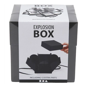 Eksplosionsæske sort DIY 12cm x 12cm kreativ gave