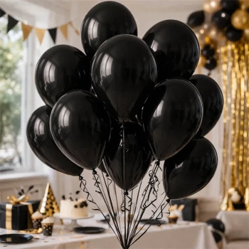 Sorte balloner 30 cm i ballonbuket til fødselsdag og fest dekoration i sort og guld tema