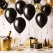 Sorte balloner 30 cm til fest i sort og guld tema med champagne og borddekoration