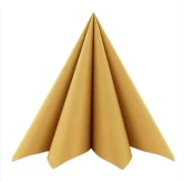 Guld airlaid serviet fra Sovie Linclass foldet til festlig borddækning ved guldbryllup