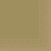 Guld Sovie tissue serviet med dekorativ kant, 33x33 cm – elegant serviet til fest og bryllup