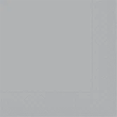 Sølvfarvede Sovie Tissue servietter i blødt papir med præget kant, pakke med 20 stk.